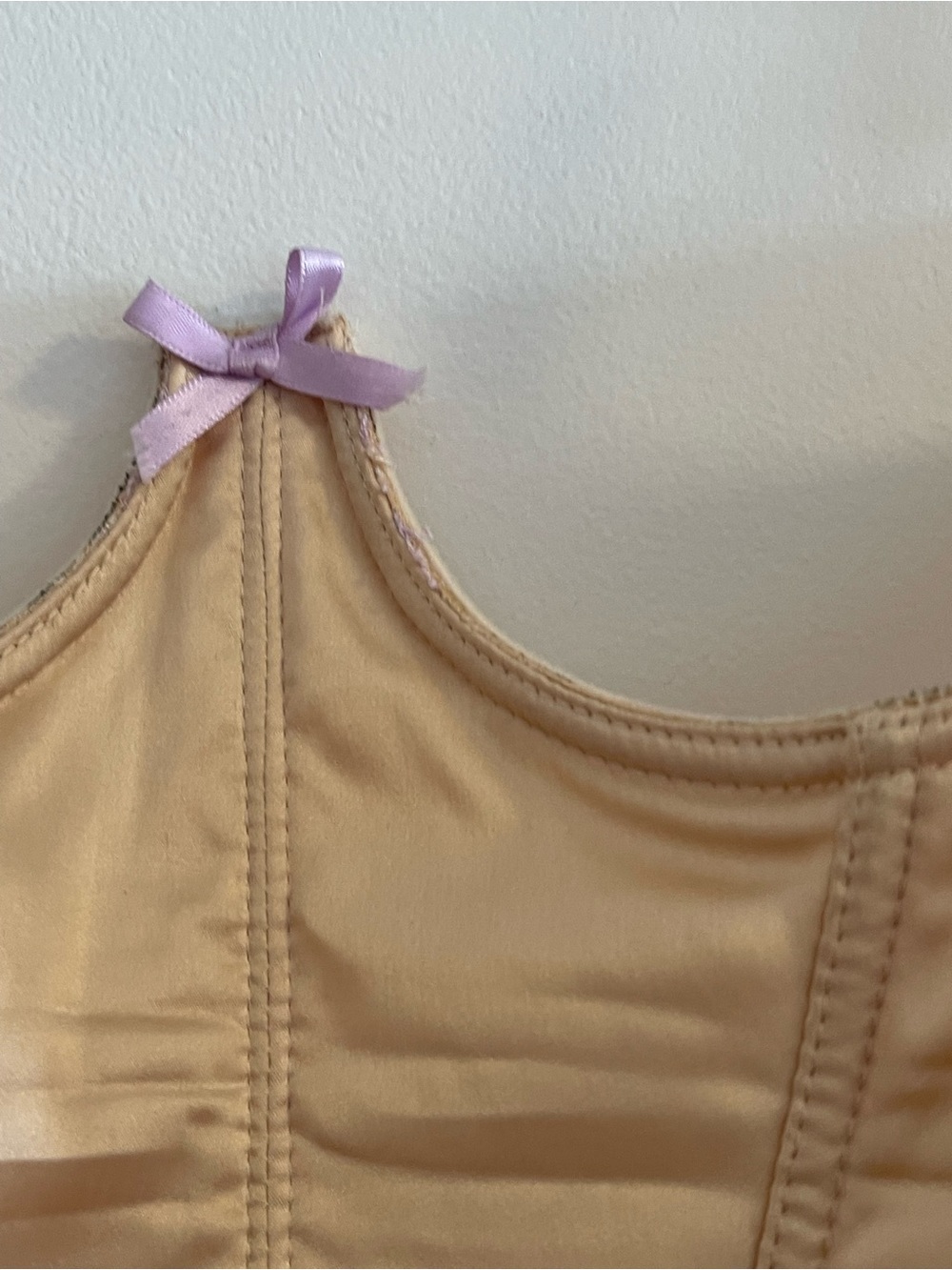 Vintage Roberto Cavalli Champagne Corset Bustier w Purple Lace - Picture 8 of 12